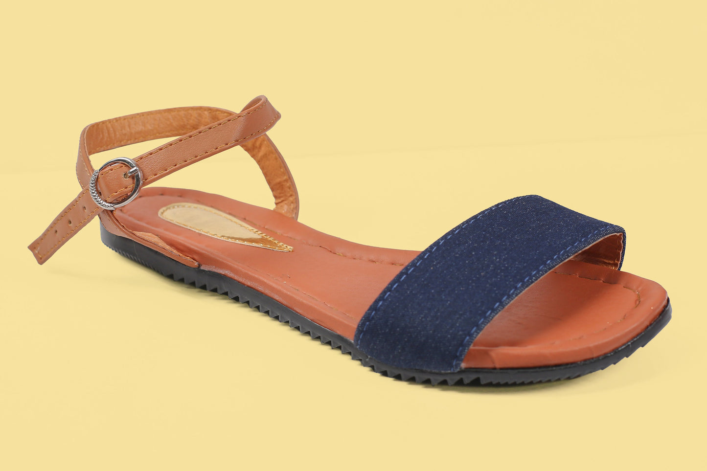 Leather and Denim Sandals